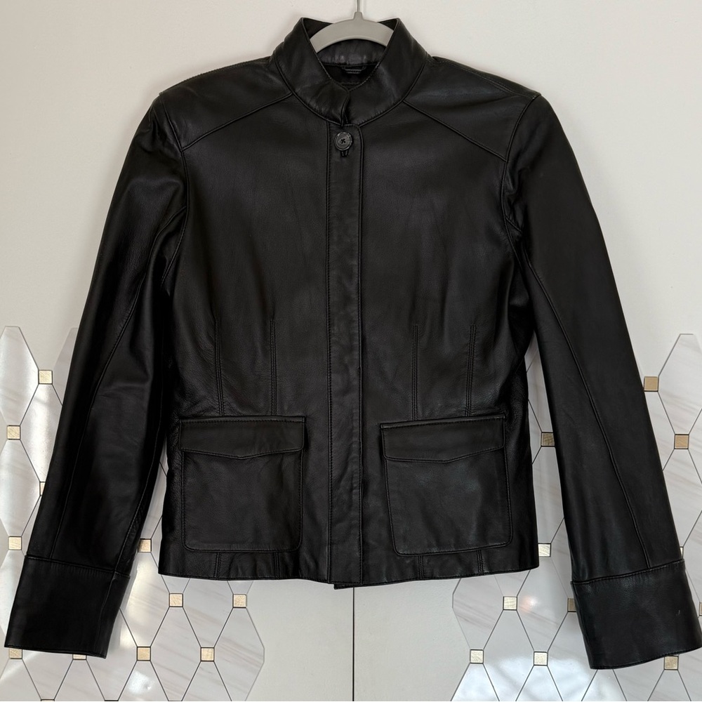Mossimo Supply Co. Classic Black Leather Jacket size Medium